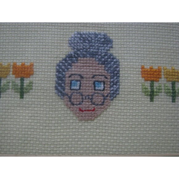 Vintage Framed Cross Stitch "Kids Get Spoiled" Needlepoint - Picture 6 of 12